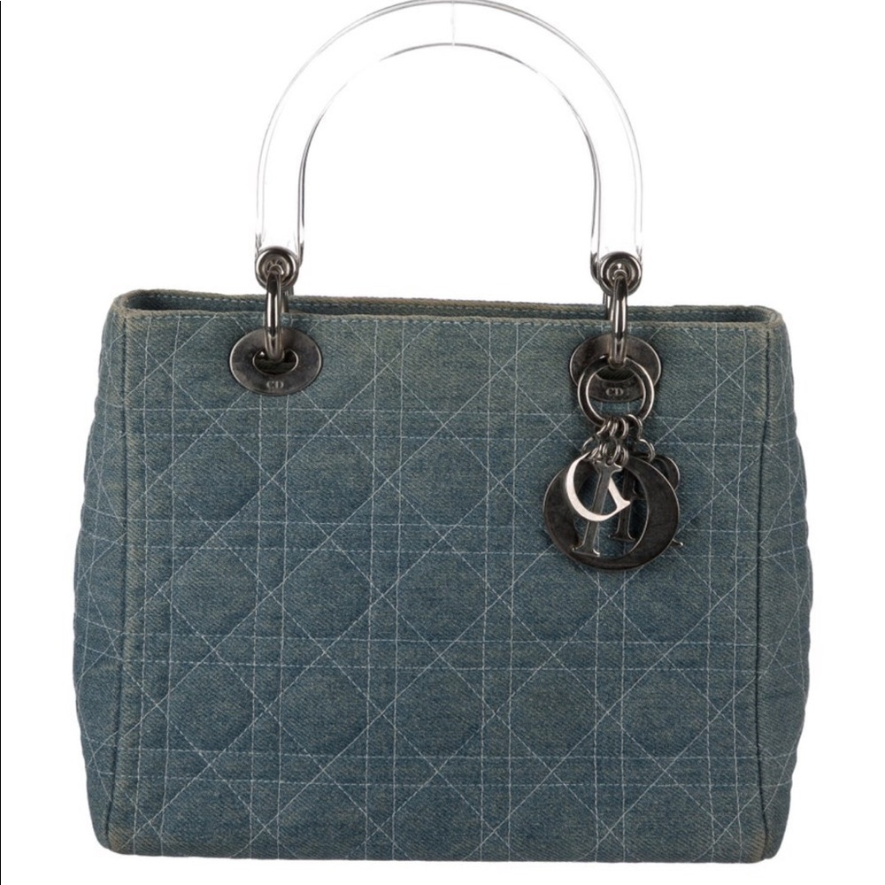 Christian Dior medium denim lady dior bag